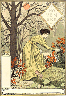 Eugène Samuel Grasset, November. La Belle Jardiniere (1896)